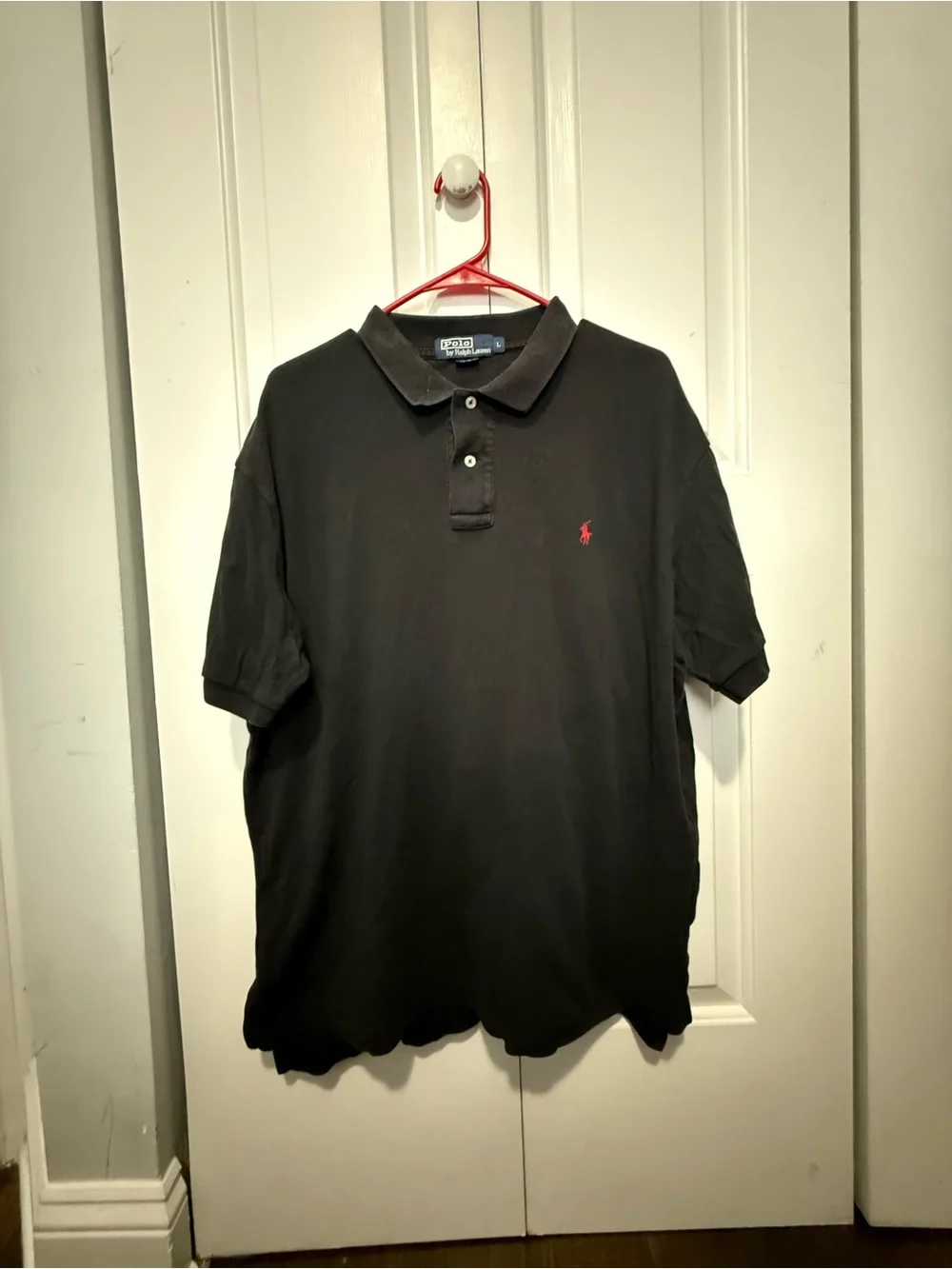 Polo by Ralph Lauren Black Short-Sleeve Polo with Red Pony Logo